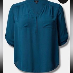 Torrid Harper Georgette 3/4 Sleeve Blouse